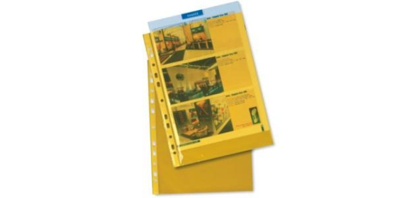 Obal na doklady s EURODĚROVÁNÍM A4 hladký žlutý transparentní 100ks