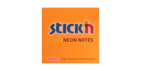 Samolepící bloček HOPAX neon 76x76mm 100 listů oranžový