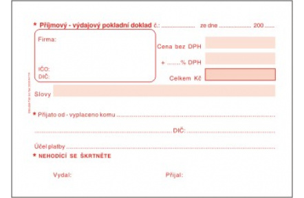 Univerzální pokladní doklad samopropisovací PT060