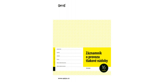 Záznamník o provozu tlakové nádoby OP1236 