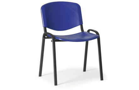 Konfereční židle plastová ISO modrá,černý kov, židle konferenční