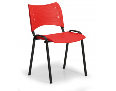 Konfereční židle plastová Smart červená,černý kov,  židle konferenční