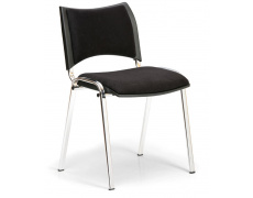 Konfereční židle čalouněná Smart černá, chromovaný kov, židle konferenční
