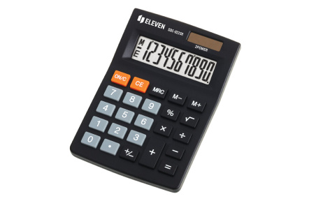 Kalkulačka Eleven  SDC022SR, černá, stolní, desetimístná, duální napájení