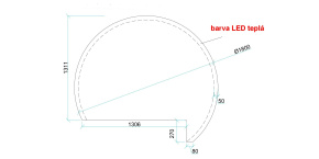 Zrcadlo BALI pr.180cm s výřezem ATYP