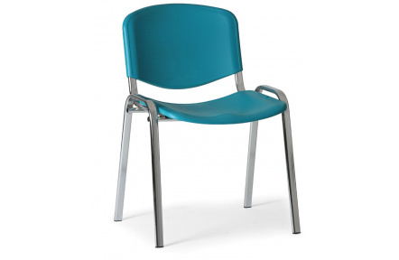 Konfereční židle plastová ISO zelená, chromovaný kov židle konferenční