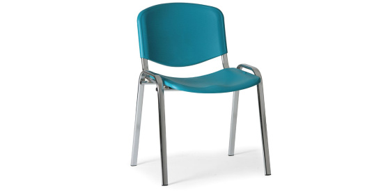 Konfereční židle plastová ISO zelená, chromovaný kov židle konferenční