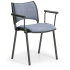 Konfereční židle čalouněná Smart s područkami šedá, černý kov, židle konferenční