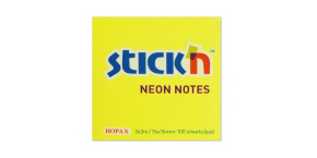 Samolepící bloček TIX/HOPAX neon 75x75mm 100 listů žlutý 