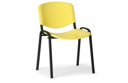 Konfereční židle plastová ISO žlutá, černý kov, židle konferenční