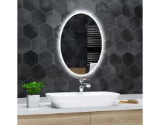 Koupelnové zrcadlo elipsovité s LED podsvětlením 50x80cm HAVANA