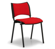 Konfereční židle čalouněná Smart červená, černý kov, židle konferenční
