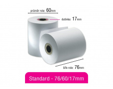 Pokladní kotouček papírový standard 76/60/17mm 
