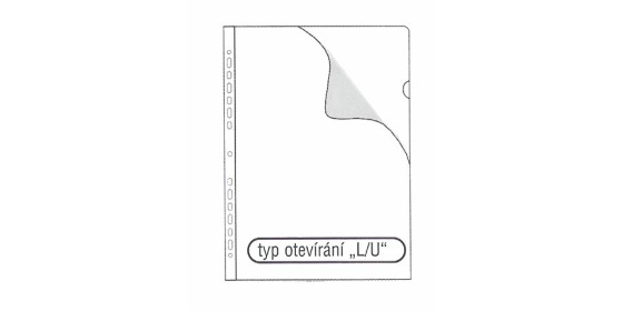 Obal na doklady s EURODĚROVÁNÍM A4 "L/U" hladký 1ks