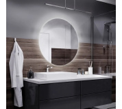Koupelnové zrcadlo kulaté s LED podsvícením Ø 140 cm BALI podsvětlené