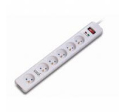 Prodlužovací kabel s přepěťovou ochranou, 3 m, 6 zásuvek, LED indikace, LOGO