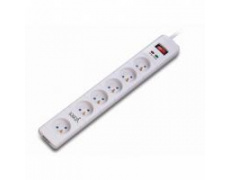 Prodlužovací kabel s přepěťovou ochranou, 3 m, 6 zásuvek, LED indikace, LOGO