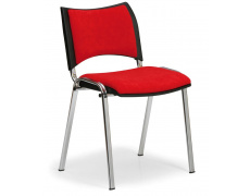 Konfereční židle čalouněná Smart červená, chromovaný kov, židle konferenční