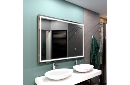 Koupelnové zrcadlo hranaté ATLANTA PREMIUM  s LED osvětlením