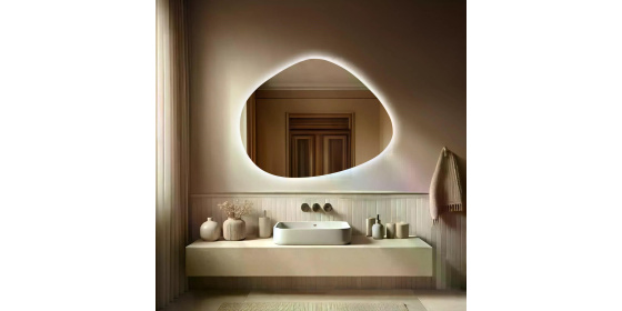 Koupelnové zrcadlo BAKU nepravidelné tvary 80x62cm