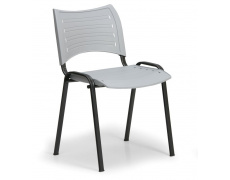 Konfereční židle plastová Smart šedá, černý kov, židle konferenční