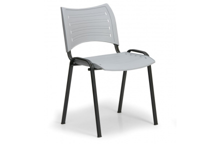 Konfereční židle plastová Smart šedá, černý kov, židle konferenční