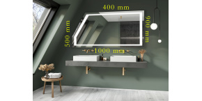 Koupelnové zrcadlo s LED osvětlením 100x90 cm ATLANTA ATYPICKÉ
