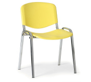 Konfereční židle plastová ISO žlutá, chromovaný kov židle konferenční