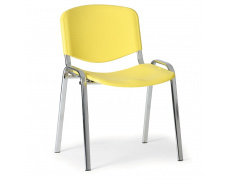 Konfereční židle plastová ISO žlutá, chromovaný kov židle konferenční