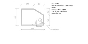 Koupelnové zrcadlo s LED osvětlením 110x80cm BOSTON ATYPICKÉ