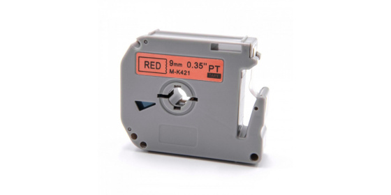 Páska Brother MK-421, 9mm x 8m, černý tisk / červený podklad kompatibilní