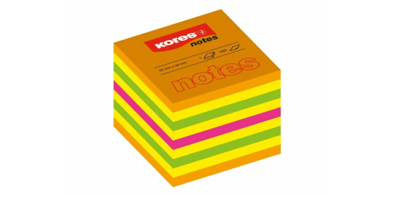 Bloček KORES Cubo Summer 75x75mm 450 listů neon
