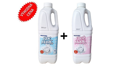 CENOVĚ VÝHODNÁ SADA Blue Magic TRIP 2 l + Flush Magic TRIP 2 l – chemie do chemického WC s lesní vůní