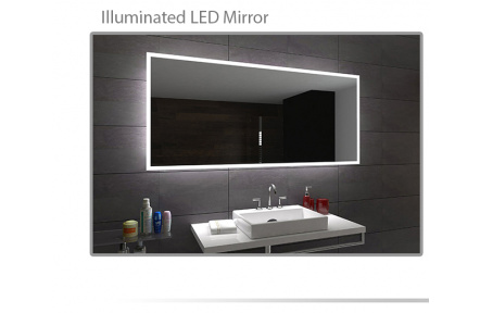 Koupelnové zrcadlo s LED podsvětlením 92x75 cm BOSTON