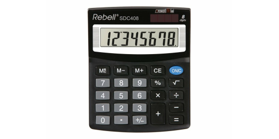 Rebell Kalkulačka RE-SDC408 BX, černá, stolní, osmimístná