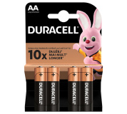 Baterie alkalická, AA, 1.5V, Duracell, blistr, 4-pack, 42302, Basic