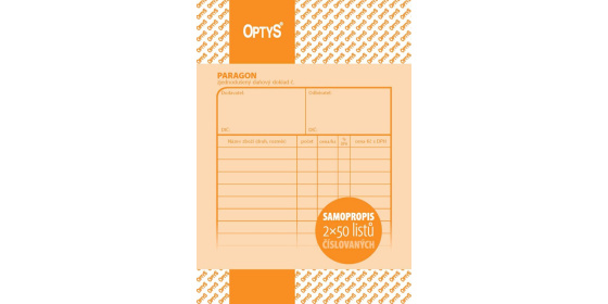 Paragon daňový doklad A6 NCR číslovaný OP1086