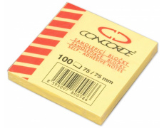 Samolepící bloček žlutý 75x75mm CONCORDE 100 listů 
