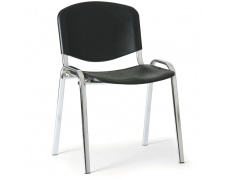 Konfereční židle plastová ISO černá, chromovaný kov židle konferenční