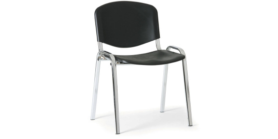Konfereční židle plastová ISO černá, chromovaný kov židle konferenční