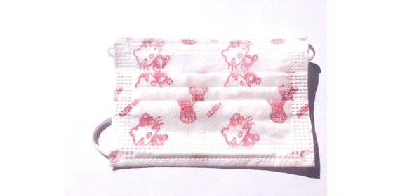 Rouška jednorázová třívrstvá dětská růžový potisk 10ks