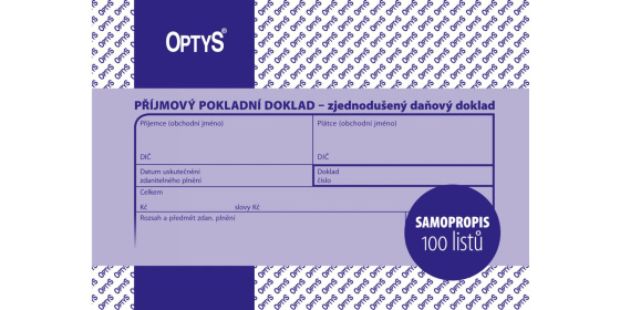 Příjmový pokladní doklad zjednodušený OP1304 A6