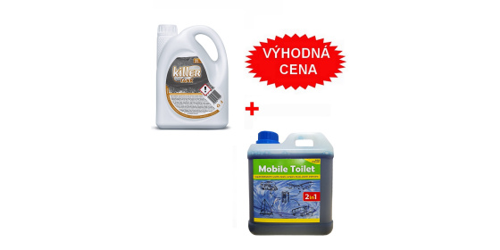 AgaChem Chemie pro mobilní a suché toalety 2v1 2l + Killer TANK 2L CENOVĚ VÝHODNÁ SADA