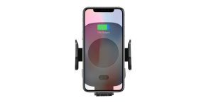 Držák mobilu do auta, s bezdrátovým nabíjením, motorické uchycení, senzor pohybu, Qi, černá