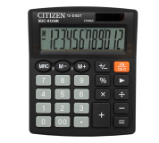 Citizen Kalkulačka SDC812NR, černá, stolní, dvanáctimístná, duální napájení