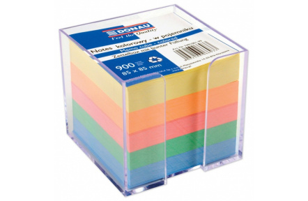 Zásobník s barevnými papíry DONAU ,zásobník + barevná náplň 8,5x8,5cm  900listů