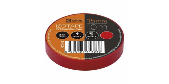PÁSKA elektro 15mm 10m červená , elektroizolační páska