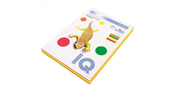 Barevný papírIQ COLOR NEON MIX A4 80g mix 4 barev 200listů