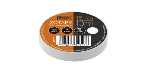 PÁSKA elektro 15mm 10m bílá , elektroizolační páska