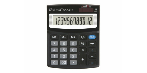 Rebell Kalkulačka RE-SDC412 BX, černá, stolní, dvanáctimístná